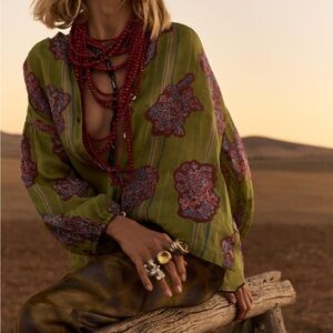 Zara | Moroccan Printed Ramie Blouse
